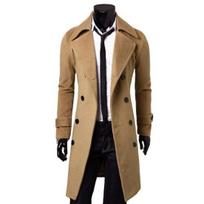 Ilgas dvieilis tranšėjos paltas, vienspalvis, rudeninis žieminis, neperpučiamas, storas švarkas kasdieniam dėvėjimui 4XL beige
