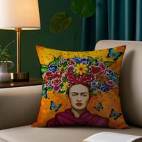 Tapyba F-Frida Menas Pagalvės Užvalkalas Trumpas Pliušas Spausdintas Pagalvės Užvalkalas Kvadratiniai Mesti Pagalvių Užvalkalai Sofos Namų Dekoras Linen 30*30(CM)-1Pcs