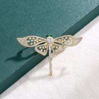 Weiman Sparkly Zircon Crystal Dragonfly Brooch Women's Inspired Designer Cubic Zirconia Jewelry for Wedding Engagement Plating auksas