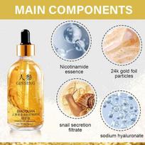 Ginseng Anti-Ageing Essence, Ginseng Anti Wrinkle Serum, Ginseng Serum, Ginseng Gold Korean Anti Aging Essential Oil Face Moisturizer Reduce Fine beige