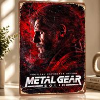 Metal Gear Solid D Printed Texture Poster Personalized Wall Art Retro Metal Tin Signs for Home Decor Ornaments Decoration Room 20x30cm（7.8x11.8inch） brown