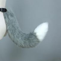 Anime Animal Tail Cosplay kostiumai Rekvizitai Katės Lapės Pliušinės uodegos Vaidmenų žaidimas Helovino vakarėlis Kawaii Priedai A4 white