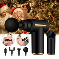 Xiaomi 1pc Powerful Cordless Massage Gun with LED Display - Deep Tissue Muscle Relaxer, 4 Interchangeable Heads,1200mAh Lithium Battery A&Yes brown