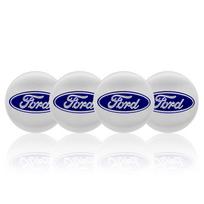 4 vnt. 56/60/65 MM Automobilio ratlankio dangtelio centrinis lipdukas Ford Mustang Kuga Fiesta Mondeo Ecosport emblemai Logotipas Automobilio lipdukai Aksesuarai 4Pcs 60mm Sticker white