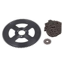 25H Chain Sprocket Set Steel 10mm 15T Front Sprocket 29mm 80T Rear Sprocket 146 Link Drive Chain for 47CC 49CC Mini black