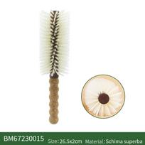 1PC Women Boar Bristle Round Hair Brush Cork Handle Barrel Curling Styling Comb Anti-Static Wood Handle Hairdressing Tool Type A-Big