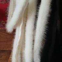 Real Mink Fur Trim Traditional Chinese Clothing Hanfu Qipao Costume Edge Decoration 1.2cm 1.5cm Width White 1.5cm fur width 4cm