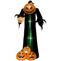 Halloween decoration, 2.40m tall pumpkin ghost, self-inflating, LED lighting, for outdoor use įvairiaspalvis