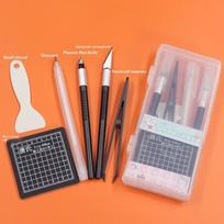 Diy Art Craft Tool Set With Cutting Mat & Sculpting Tools, Multi-Functional Creative Kit With Clear Storage Box For Handmade Pro beige