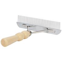 Pet Grooming Massage Comb Hair Removal Shedding Cleaning Wooden Handle Tool for Cats and Dogs white