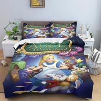 Alisa Stebuklų šalyje paklodės ir užvalkalų komplektas Vaikams Namams Berniukams Mergaitėms Animacinis Co-branded Modernus 2 dalių patalynės komplektai EU Single(135*200cm)3pcs gray