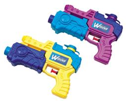 Onda Double Guns Water Gun, Water Play Toy, Compact and Lightweight, 130cc Capacity, 4m Projection Distance, Yellow, Purple [Set of 2], for Kids and blue