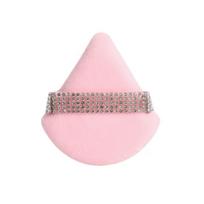 Kempinėlė pudros pūstukas Aksominis veido makiažo įrankis Kosmetikos aksesuarai Deimantinė pudros pūstuvė Makiažo kempinėlė Pink-Style 02 gray