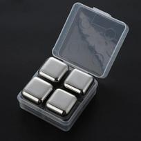 Stainless Steel Ice Cubes Reusable Food Grade 304 Quick Freeze Metal Cooling Cubes Anti Dilution Resistant for Home Party Bar To gray
