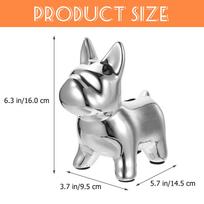 Ceramic Dog Piggy Bank Coin Jar Lovely Money Box Tabletop Decoration Creative Savings Pot for Birthday Christmas sidabras