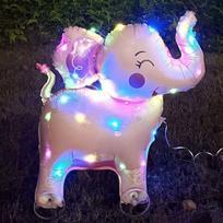 With Light Cartoon Animal Balloon With Wheels Small Size 3D Balloon Q Version Standing Design Luminous Balloon Children's Party as show white