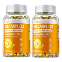 High-ratio Vitamin D3 + Vitamin K2 Soft Capsules, Daily Dietary Nutrition Capsules, High Purity, Suitable for Both Men and Women 120*2