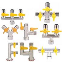 Brass Faucet Diverter Valve Thickened 1/2  Hose Barb Shower Diverter Valve 1-In 2-Out Nipple Adapter Hose Pipe Fitting Style 2