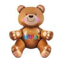 3D Hugging Bear Aluminum Balloon - Cute Brown Bear for Valentine's Day & Kids' Birthday Party Decor beige