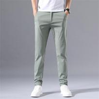 Spring Autumn Thin Slim Men Casual Pants Classic Business Cotton Stretch Golf Trousers Korean Fashion Male Clothing Pants 38 šviesiai žalios spalvos