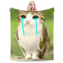 Miau Mėmės Vilnos Antklodės Katė Pelėda Smegenų Puvinys 90-ųjų Antklodės Namams Sofai Minkštas Lovos Kilimas Size: 100*150cm, Weight: 280 GSM