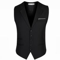 Plus Size Slim Fit Mens Formal Business Dress Vest Casual Sleeveless Waistcoat Gilet for Suit Jacket Male Formal Occasion Wear 6XL black