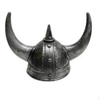 Vikingų šalmas su ragais Metalinė apdaila Patogus Cosplay sidabras