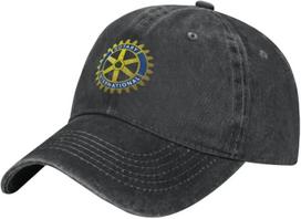 Rotary-International Hat Adjustable Baseball Cap Cotton Cowboy Hat, Fashionable for Man Woman (Black,Adjustable) gray