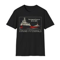 Edmund Fitzgerald marškinėliai, Didžiųjų ežerų krovininio laivo marškinėliai, Mičigano laivų avarijų istorijos marškinėliai, Jūrų tragedijos marškinėliai, Laivų mėgėjo dovaniniai marškinėliai L gray