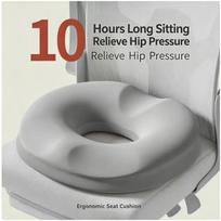 Memory Foam Donut Seat Cushion,Pressure Relief Butt Pillow,Comfort Chair Pad For Office Home Pregnant Daily Sitting 40×40×8.8cm gray