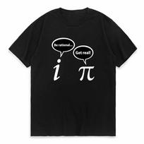 Be Rational Get Real Imaginary Math Pi T shirt algebra irrational pie mathematics geek calculus S black