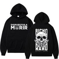 Raperis NATOS WAOR Bicho Raro Negra Skeleton Gotikinis Hip-hop Ilgomis Rankovėmis Harajuku Hoody Žieminis Vyras Moteris Klasikinis Džemperis M juoda