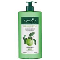 Biotique Bio Green Apple Fresh Daily Purifying Shampoo and Conditioner for Oily Scalp and Hair, 650m & Biotique Bio Neem Margosa Anti Dandruff Sha green