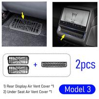 For 2025 2026 Tesla Model 3 Y YL Juniper Rear Display Condition Air Vent Outlet Cover Under Seat Air Vent Grille Mesh Accessory