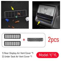 For 2025 2026 Tesla Model 3 Y YL Juniper Rear Display Condition Air Vent Outlet Cover Under Seat Air Vent Grille Mesh Accessory