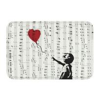 Banksy Balloon Girl Front Door Floor Entrance Mat Indoor Kitchen Bathroom Doormat Balcony Carpet Rug Toilet Living Room Footpad 40cmx60cm white