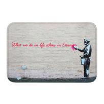Banksy Balloon Girl Front Door Floor Entrance Mat Indoor Kitchen Bathroom Doormat Balcony Carpet Rug Toilet Living Room Footpad 40cmx60cm