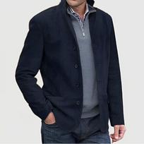 Autumn Winter Men's Lapel Vintage Casual Jacket, Retro Outerwear for Men for Size, Casual Outwear L black
