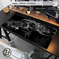 Silent Hill Gothic Gaming Mouse Pad Large Dark Cybersigilism Desk Mat Horror Aesthetic Mousepad Black Castle Skull Art Deskmat 800x300x3mm