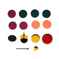 14PCS Drill Brush Attachment Set Power Scrubber Kit Scrub Brush Scrubbing Pads Cleaning Kit black