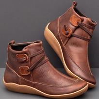 Short Martin Boots Autumn and Winter Flat Bottom Solid Color Naked Boots Large Size Women 43
