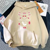Genshin Impact Lyney Hoodie Fashion Women Video Game Gaming Pyro Element Fontaine Magician Hoodies Pullovers Sweatsh 3XL beige