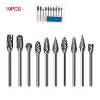 10 Pcs Carbide Rotary Burr Drill Bits Tool Cutter Files Set 1/8'' Shank