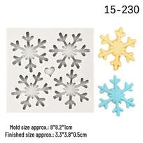 4-Piece Christmas Snowflake Fondant and Chocolate Mold Set for DIY Baking pilka spalva