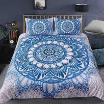 Bohemiškas 2/3 dalių Boho Mandala patalynės komplektas Viengulio Karalienės Karališko dydžio antklodė Antklodės užvalkalas ir pagalvės užvalkalas Minkštūs patalai 70x133cm 2pcs gray