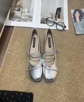 Round head retro soft-soled Mary Jane shoes women's college style spring elegant Mori flat-soled single shoes ballet grandma shoes 39 white