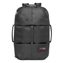 HyperX Knight Gaming Backpack, fits a 16-inch laptop, features ample storage pockets, 3-way slings, stowable straps, and a luggage pass-through. Made gray