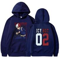 New Todoroki Shoto Print Anime Hoodie Fashion Women Men Casual Tops Autumn And Winter Sweatshirts Long Sleeve Harajuku Pullover M black