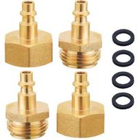 Winterize RV Blowout Adapter 4 Pcs, Air Compressor 1/4  Quick Connect Plug To GHT 3/4  Garden Hose Faucet Blow Out Adapter Fitting For Winterize beige