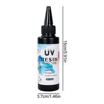 UV Activated Epoxy Resin Fast Curing Thin Layer Glue  Crystal Clear Coating for Jewelry Making & Repair, Pendants & Fillings black